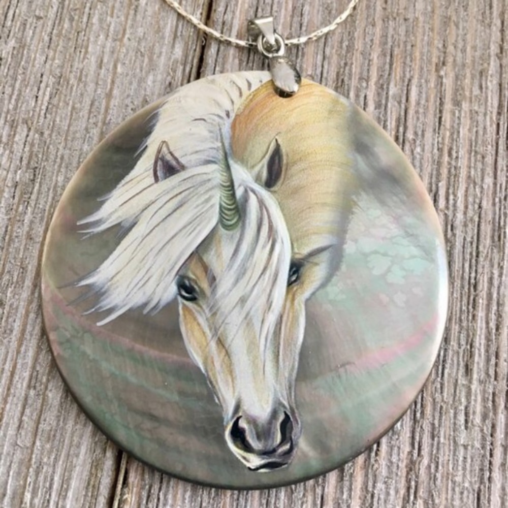 Hand Painted Unicorn Necklace